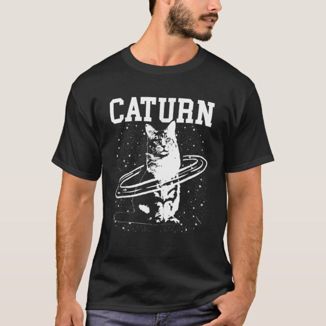 T-shirt Chaturne Saturne Espace Chat  (Devant)