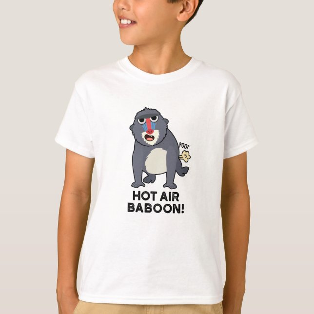 T-shirt Chaud Baboon d'air drôle Farny Monkey Pun (Devant)