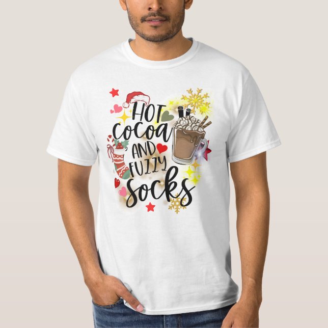 T-shirt Chaud cacao et soies floues (Devant)