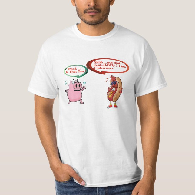 T-shirt Chaud Chien infiltré BBQ Lover Drôle Hot Chien Spo (Devant)