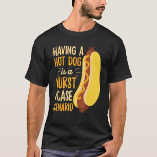T-shirt Chaud Chien Pun Pour Un Hotdog