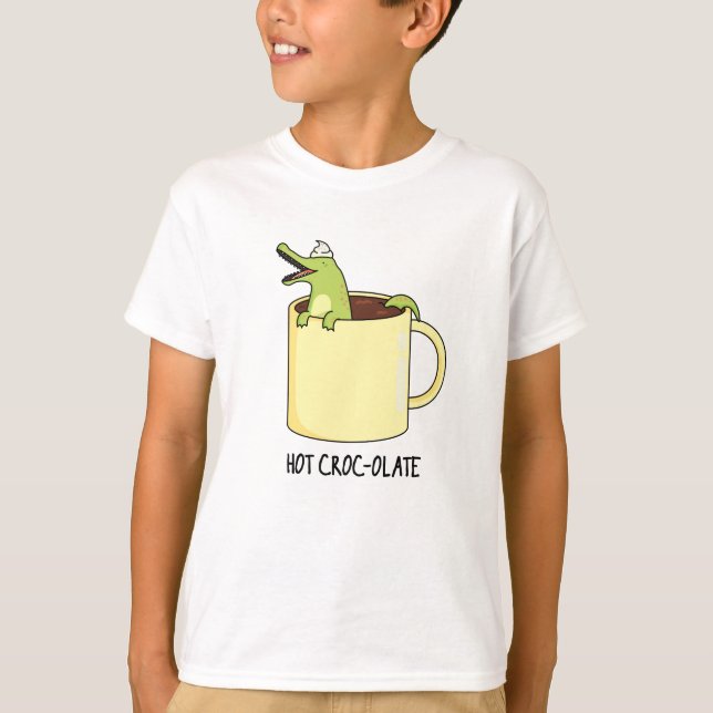 T-shirt Chaud Croc-colate Funny Crocodile Pun (Devant)