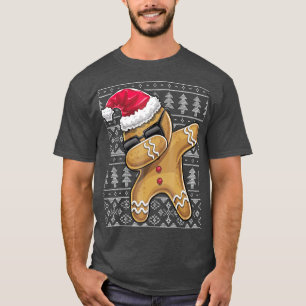 T-shirt Chaud de Noël moche Dabbing Homme en pain d'épice