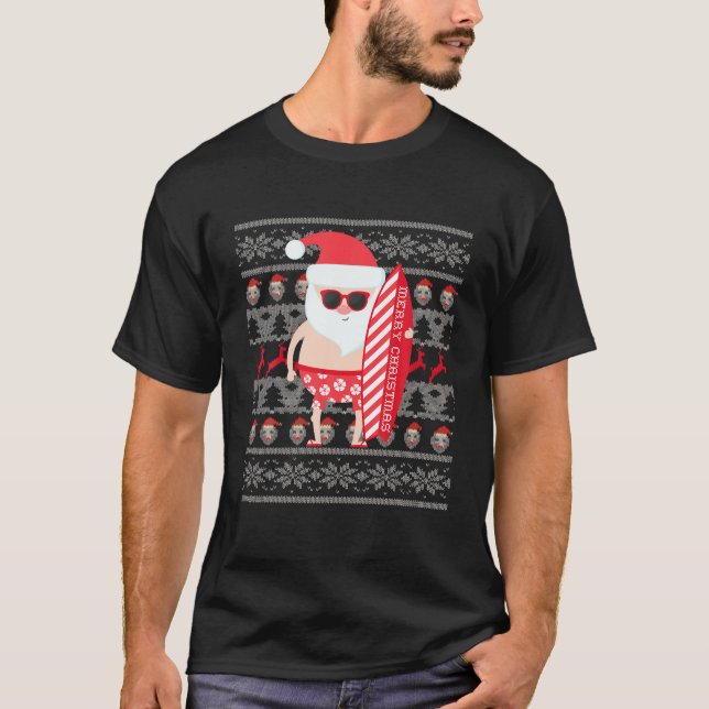T-shirt Chaud de Noël moche Graphisme à thème Père Noël Su (Devant)