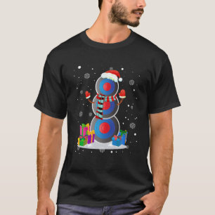 T-shirt Chaud de Noël moche style tir à l'arc Snowman Chri