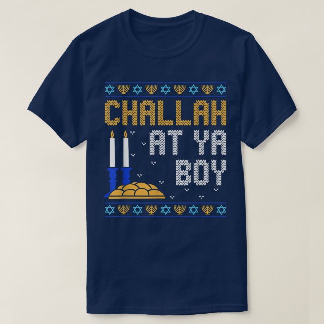 T-shirt Chaud Hanoukka Chanukah Drôle Pun Challah À Ya Boy (Design devant)