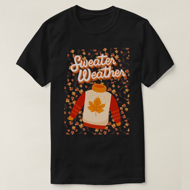 T-shirt Chaud Météo automne saison (Design devant)