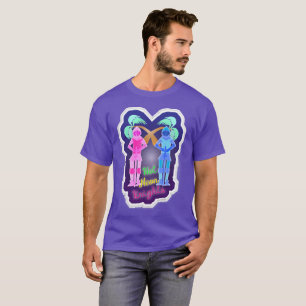 T-shirt Chaud Neon Knights Retro Vaporwave Dessin Moto