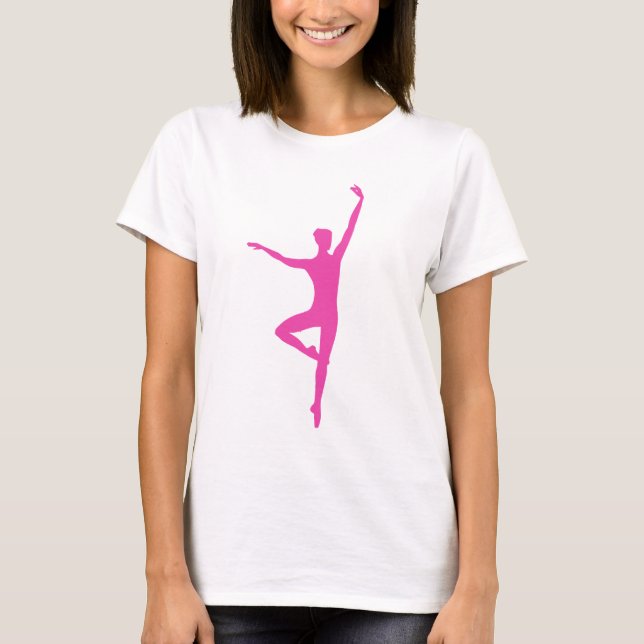 T-shirt Chaud rose Ballet Dancer Dames Long Manche Chemise (Devant)