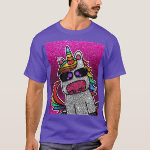 T-shirt Chaud rose Parties scintillant Unicorn Jersey Nom 