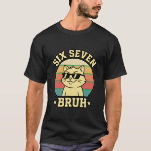 T-shirt Chaud Six Sept Frère Chat Art Animal Rétro Sarcast