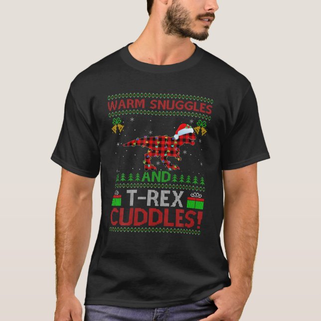 T-shirt Chaud Snuggles Et Bouddles Rex Gros Noël Rex (Devant)