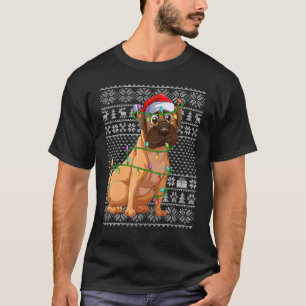 T-shirt Chaud style Xmas lights Père Noël Bulldog Chris