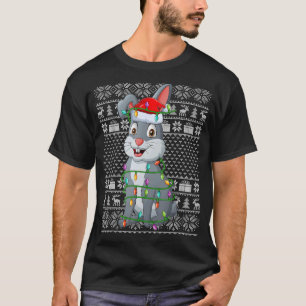 T-shirt Chaud style Xmas lights Père Noël Rabbit Christ