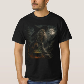 T-shirt Chaudière de nuit de sorcière | Lune hantée, chauv
