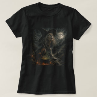 T-shirt Chaudière de nuit de sorcière | Lune hantée, chauv