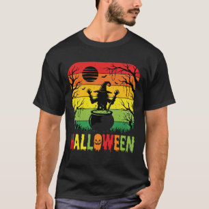 T-shirt Chaudron de sorcière Halloween Vecteur Rétro Couch