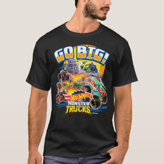T-shirt Chauds Monster Trucks Go Big Wheels
