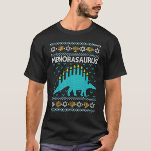 T-shirt Chauffage Hanoukka laid Dinosaur Menorah Dino Garç