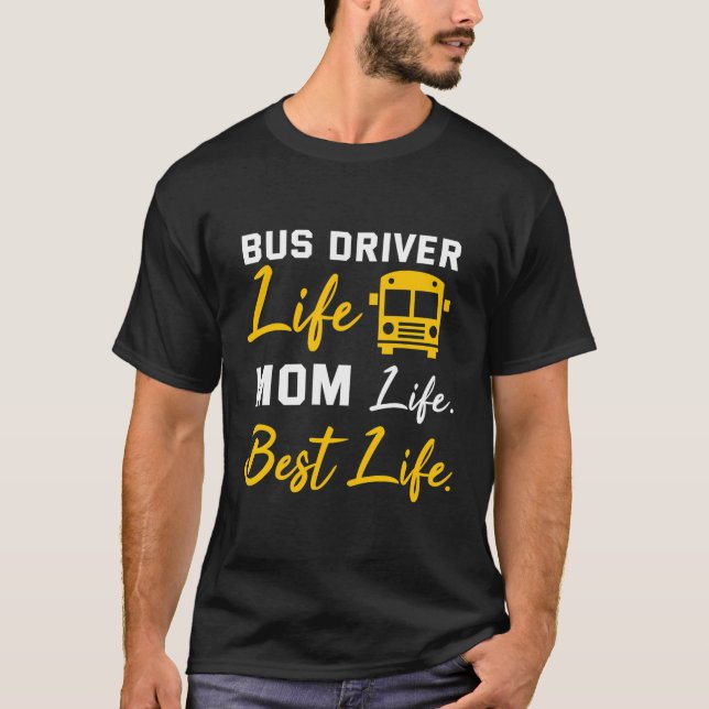 T-shirt Chauffeur d'autobus Maman Chemise Funny School Cha (Devant)
