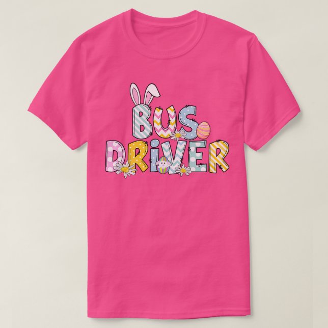 T-shirt Chauffeur de bus de l'école de Bunny mignonne Vie  (Design devant)
