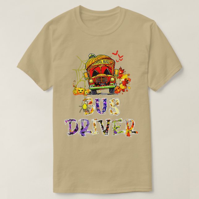 T-shirt Chauffeur de bus Ecole Bus Halloween Costume Avec  (Design devant)