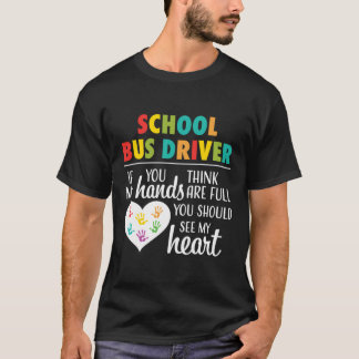 T-shirt Chauffeur de bus scolaire Coeur mignon Appréciatio