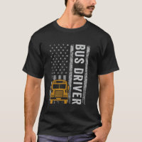 Chauffeur de Bus Scolaire Drôle USA Drapeau Améric