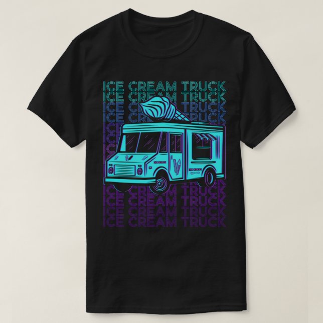 T-shirt Chauffeur de camion à crème glacée Rétro (Design devant)