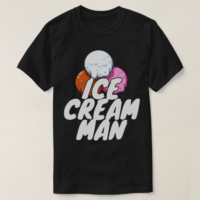 T-shirt Chauffeur de camion à glace homme crème glacée (Design devant)