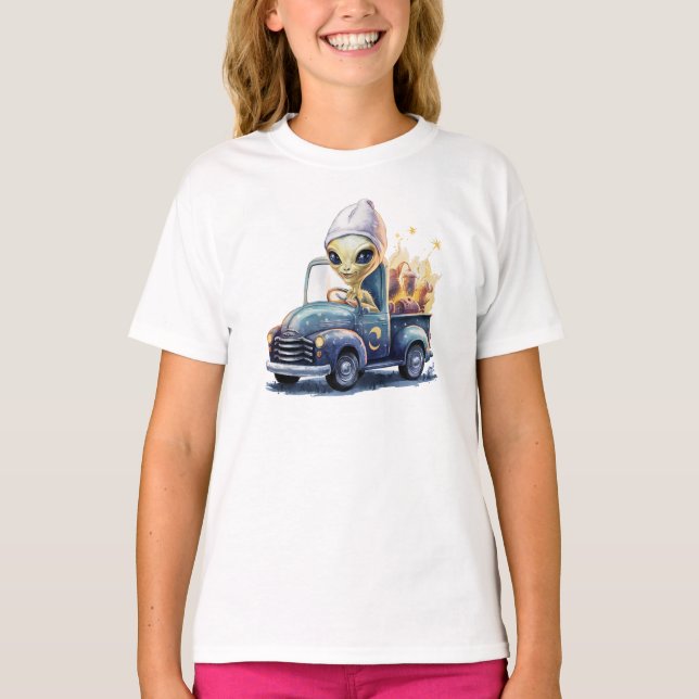 T-shirt Chauffeur de camion Alien (Devant)