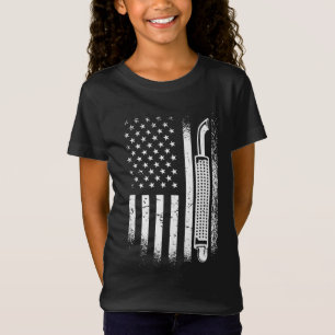 T-Shirt Chauffeur de camion américain Drapeau
