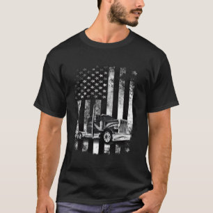 T-shirt Chauffeur de camion Américain Drapeau Chauffeur de