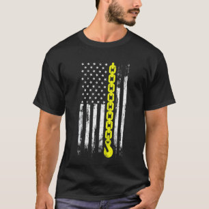 T-shirt Chauffeur de camion de remorque mince ligne jaune