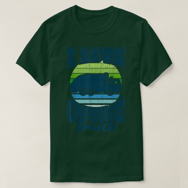 T-shirt Chauffeur de camion de vidange Big Rig I Love Garb (Design devant)