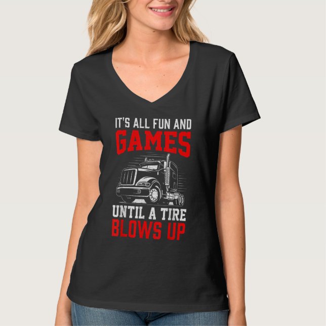 T-shirt Chauffeur de Camion Ouvriers de Construction Véhic (Devant)