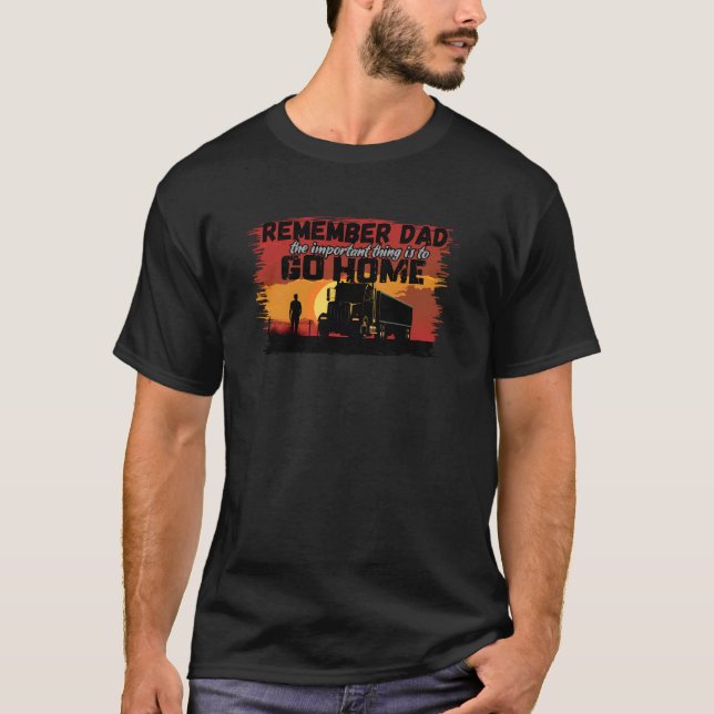 T-shirt Chauffeur de camion Papa Road Voyage Famille Amour (Devant)