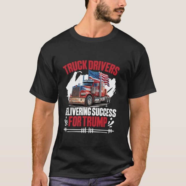 T-shirt Chauffeur de camion - Réussite Semi Trucker Elect (Devant)