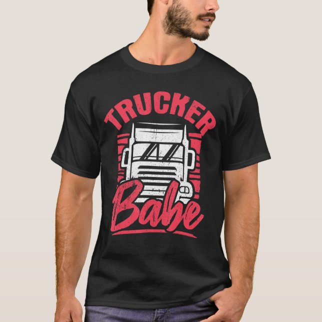 T-shirt Chauffeur de camion unique Chauffeur de remorque b (Devant)