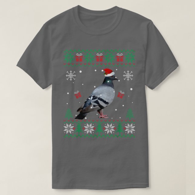 T-shirt Chauffeur de pyjama de Noël Pigeon Animaux Amoureu (Design devant)