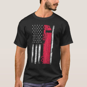 T-shirt Chauffeur de Semi-remorque du drapeau américain Mé
