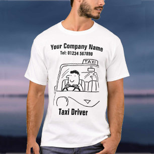 T-shirt Chauffeur de Taxi Cab Cartoon