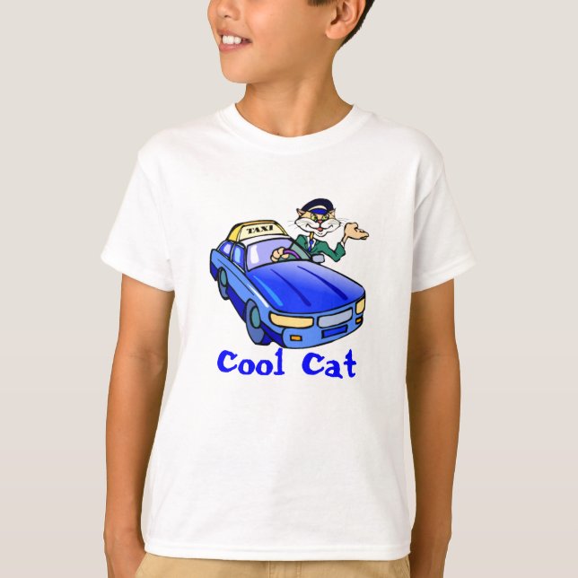 T-shirt Chauffeur de taxi de chat cool (Devant)