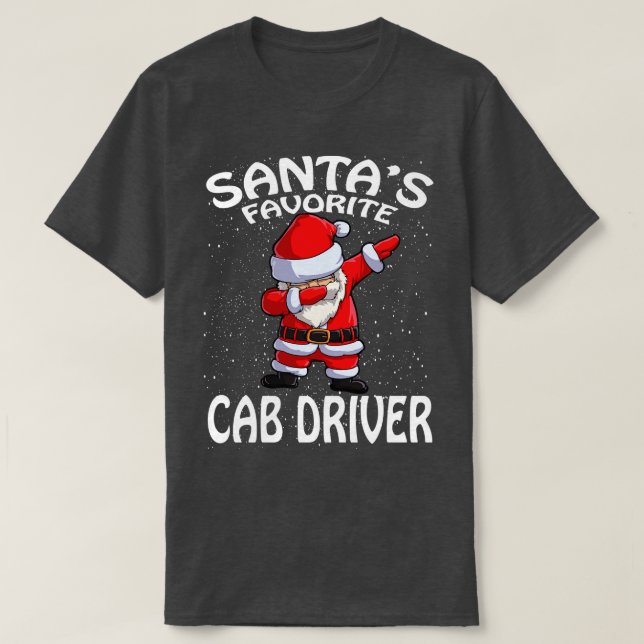 T-shirt Chauffeur de taxi favori Santas Noël (Design devant)