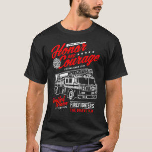 T-shirt Chauffeur d'honneur et de courage Camion de pompie