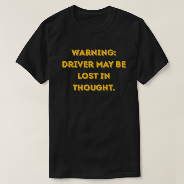 T-shirt Chauffeur Drôle Texte Jaune  (Design devant)