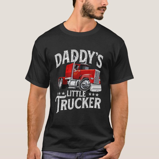 T-shirt Chauffeur semi-camion Daddy's Little Trucker Camio (Devant)