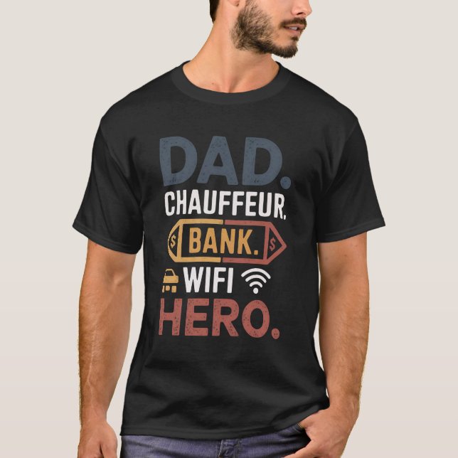 T-shirt Chauffeur. Station. Héros WiFi. - Graphique de la  (Devant)