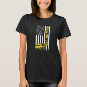 T-shirt Chauffeurs D'Autobus Drapeau Américain Chauffeur D