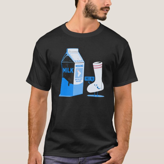 T-shirt Chaussette de lait de partenaire manquant (Devant)